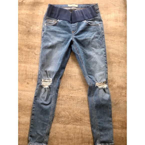 Topshop Maternity Moto Jamie Distressed Skinny Jeans - Picture 1 of 5
